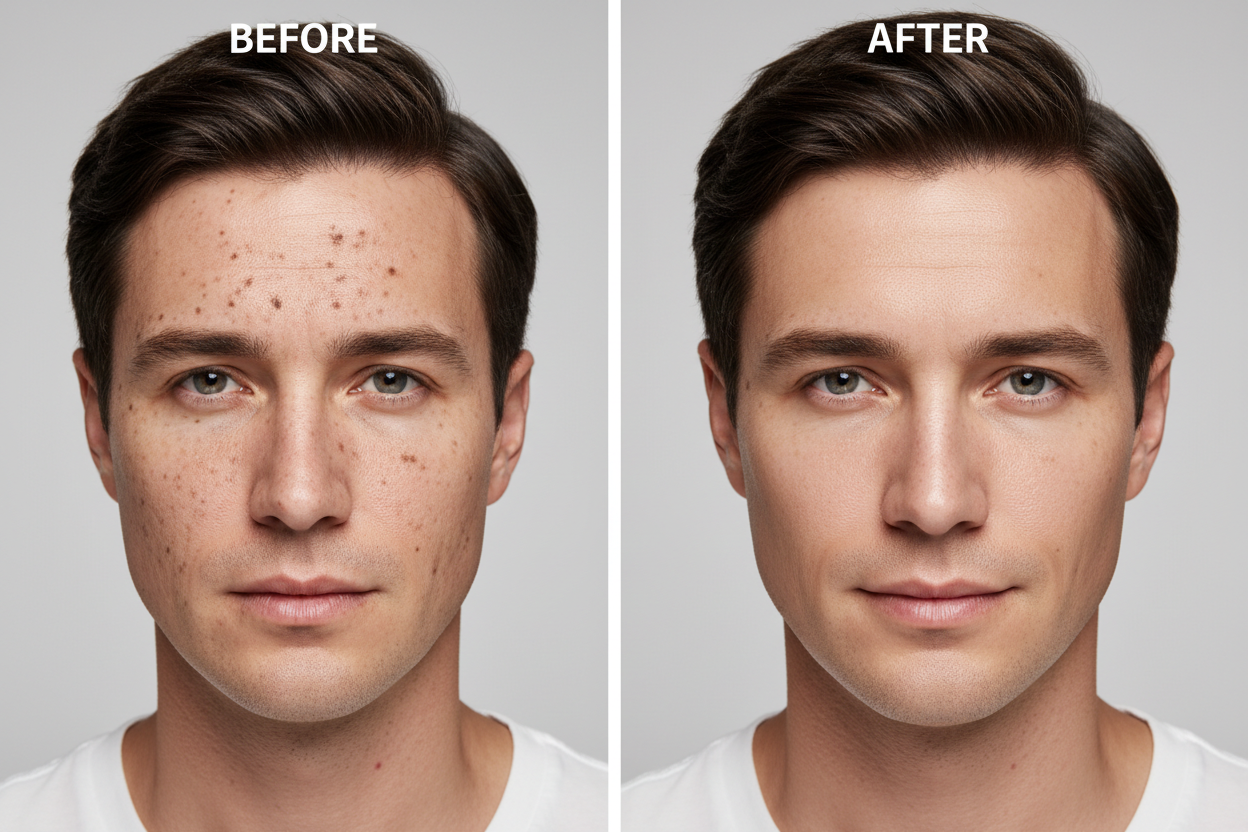 before after image skin face men image